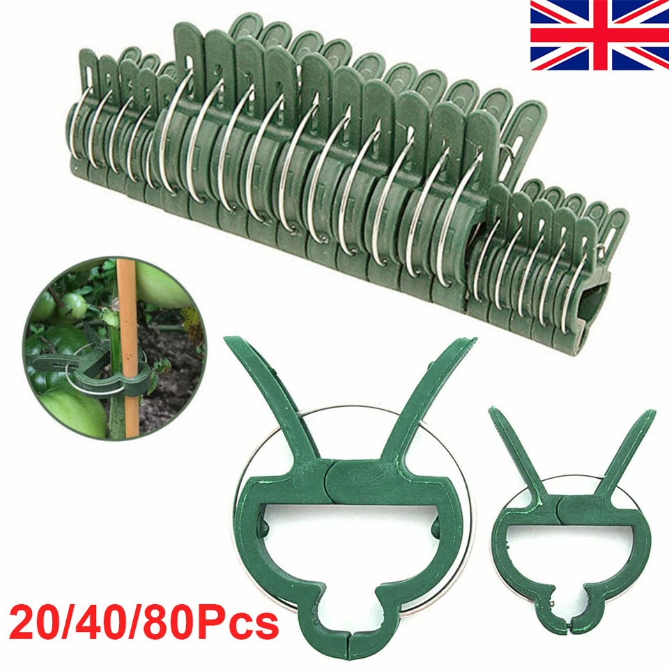 Plant Support Clips Spring Loaded Garden Flower Large Small Plant Twine