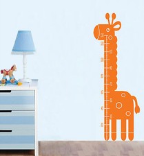 WALL STICKERS ADESIVI MURALI Metro adesivo Giraffa cameretta bimbi altezza figli