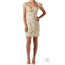 Astr the Label Cap Sleeve Yellow Floral Minidress Size Medium NWT