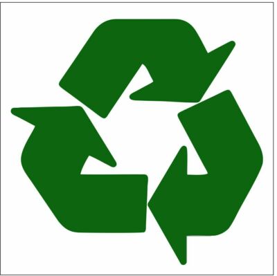 Recycling Logo Schild oder Aufkleber Recyclingbehälter Umwelt - Größenwahl
