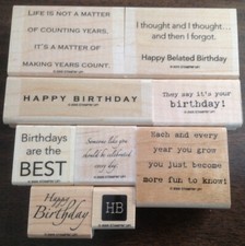 Stampin Up IT  S YOUR BIRTHDAY Stamp Set 9 Rubber Images Happy Birthday Sayings