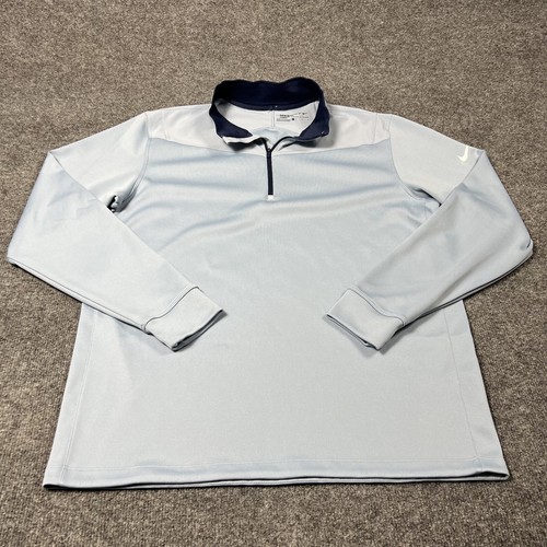 Nike Pullover Mens Large Light Blue Golf Quarter Zip Performance Stretch Dri Fit