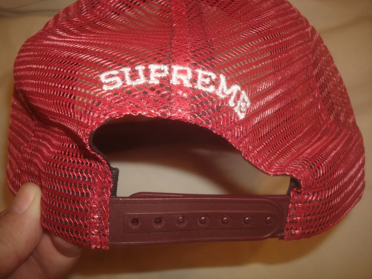Supreme World Famous Maroon Mesh Snapback Hat Cap Made in USA