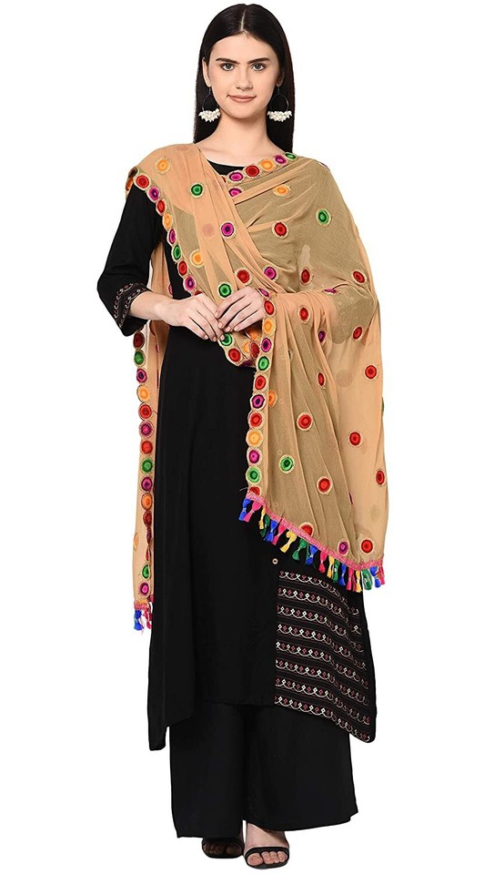 Women's Plain Solid Dupatta/Skarf/Stall Size 2.25 Meters With Lace Casual Use For Women/Girls main image 1