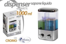 Dispenser sapone da parete doppio 1000 ml colore argento