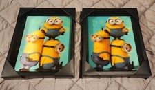 Despicable Me Minions Lenticular 3D in Black Frame 11.25"x9.25" Wall Art - 2 Pcs