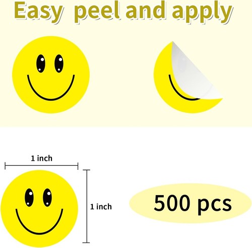 Happy Smile Face Stickers for School Reward Behavior Chart, 1 Inch ...