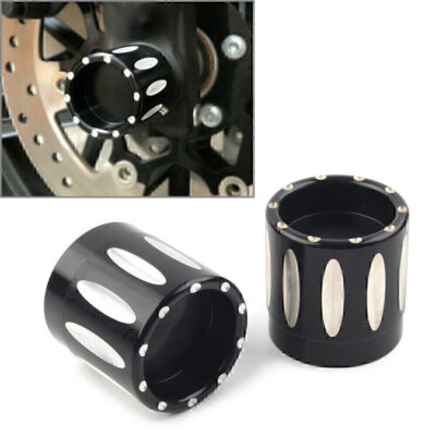 2x CNC-Edge-Cut-Vorderachsmutter-Abdeckungsbolzen-Kit für Harley Touring Softail