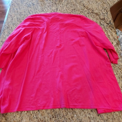 LAURA ASHLEY Woman Women's Open Front Cardigan Duster Sweater Size 2X Pink NWT - Picture 14 of 14