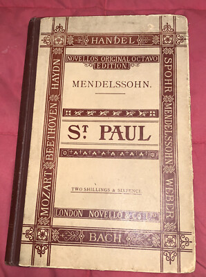 Antique Music Book Novello s Octavo Edit.London/Handel-Bach Mendelssohn St.Paul