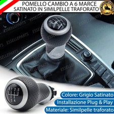 POMELLO LEVA CAMBIO AUDI Q3 F3 SPORTBACK 6 MARCE GRIGIO SATINATO SIMILPELLE NERO