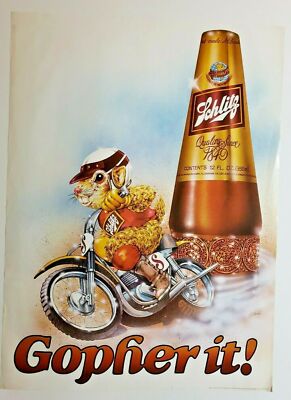 Original 1981 Schlitz Beer ''Gopher It!'' Poster 30''x22'' Tavern Size Poster 168