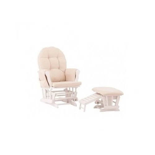 Balancín para bebé planeador mecedora infantil y taburete otomano de enfermería rosa blanco  Foto 3 de 4