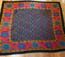 Large Vintage YSL Floral Silk  Wool Scarf Shawl Wrap ZZ970