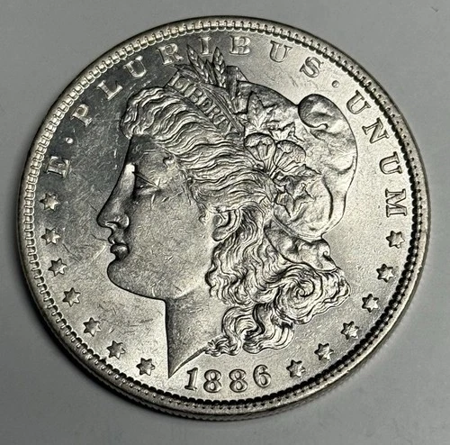 Mint State 1886-P Morgan Silver Dollar (all original), U.S. $1 Low MS Coin
