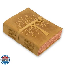 LEATHER VILLAGE Tree of Life Journal - 6 X 4 (A6) inches - Sun Tan - 200 Anti