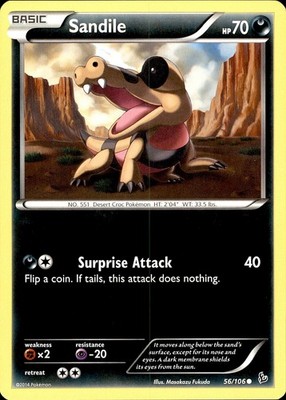 POKEMON SANDILE 56 FLASHFIRE 106 COMMON LP