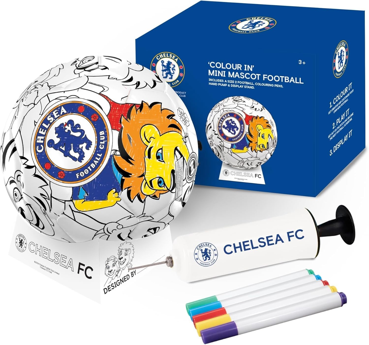 Chelsea FC Scribble Ball Colour in Football with 5 Pens Official Licensed