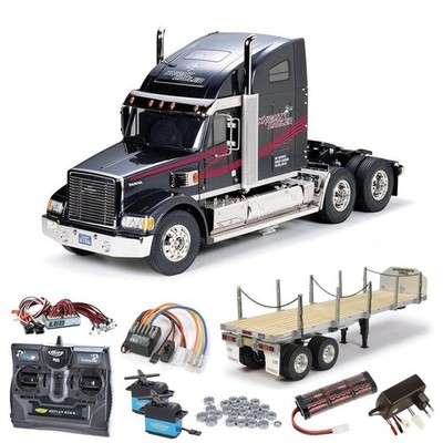 Tamiya Truck Knight Hauler komplett + Flachbett, LED, Kugellager #56314SETTR