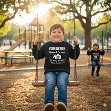 Kids Personalised Sweatshirt UK Custom Text & Photo Pullover Design