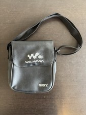 Sony Walkman Vintage Black Leather Carrying Case Shoulder Bag Pouch 80s 90s