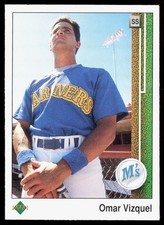 1989 Upper Deck #787 Omar Vizquel RC Rookie Card Seattle Mariners. rookie card picture