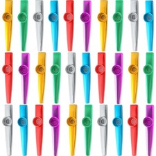 30 Pieces Metal Kazoos Musical Instruments Colorful Metal Kazoo Bulk with Kaz...
