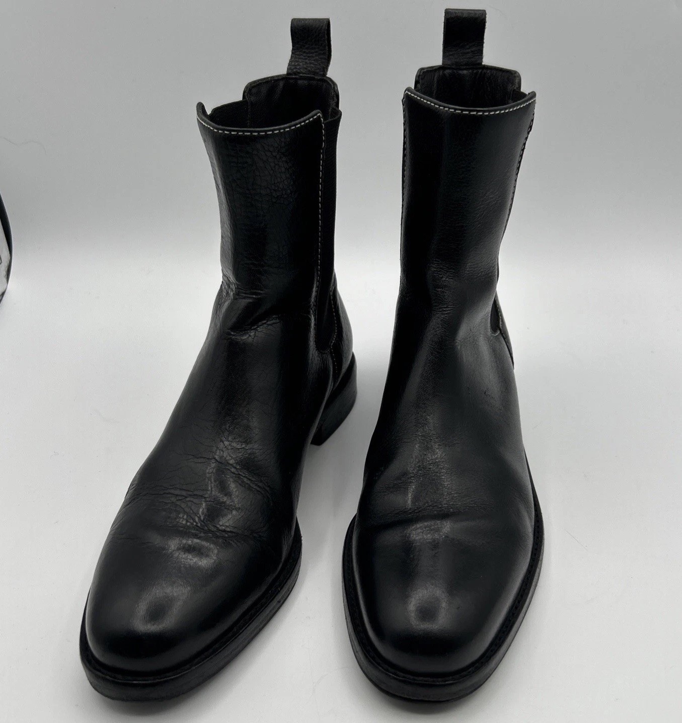 Lauren Ralph Lauren Womens Boots 5B Black Sela Pull On Chelsea Style Low Heel