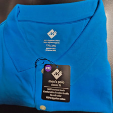 New Member's Mark Men's Polo Classic Fit Blue Size XXL