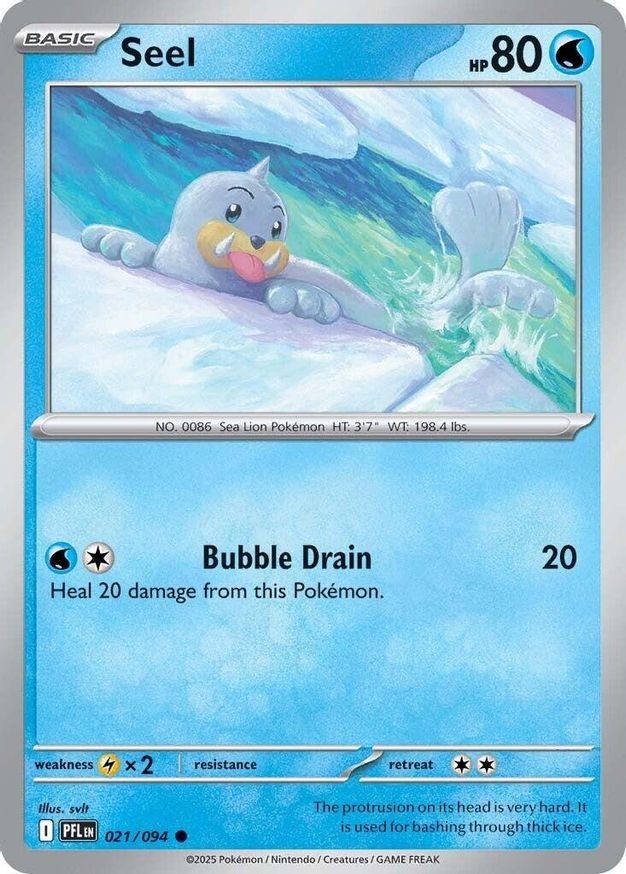 Pokemon Seel (21/148) Phantasmal Flames LP REVERSE HOLO