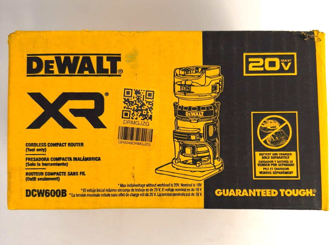 [NEW] (DCW600B) DeWalt  20V Max XR Cordless Compact Router (