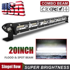 20 Inch Slim Led Work Light Bar Spot Flood Combo For Suv Atv Offroad Truck 4wd