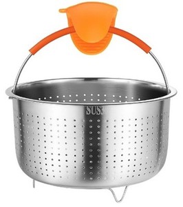 Stainless Steel Steamer Basket Insert for 8 Qt Instant Pot + Bonus Silicone Mitt