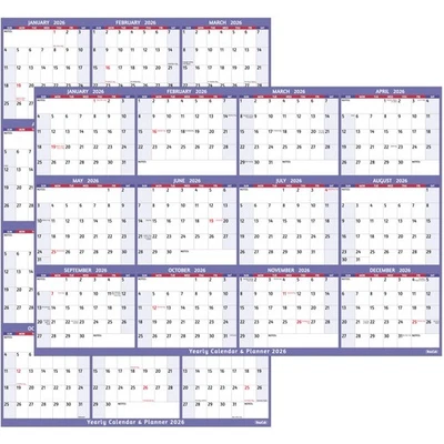 BOWCUK 2026 Dry Erase Calendar – Large Yearly Wall calendar 2026, 38.2'' x 25.2'',...