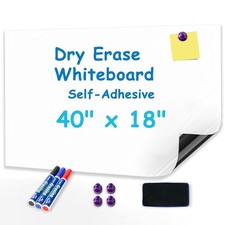 Whiteboard Sticker 40" x 18" Adhesive Magnetic Dry Erase Board for Wall, Peel...