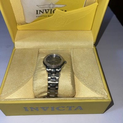 Invicta Women s 5065 Blue Dial Stainless Steel Watch Crystal Bezel Swiss Quartz