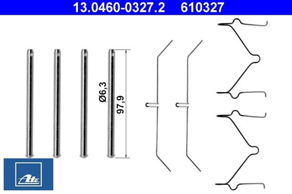 ATE 13.0460-0327.2 ZubehöRsatz FüR Scheibenbremsbelag ZubehöRsatz FüR Toyota-image
