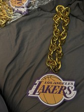 New NBA Los Angeles Lakers GOLD Fan Chain Big Necklace Foam