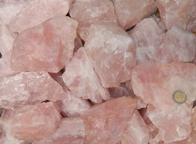 1 Kg Rosenquarz Rohsteine, Top Handstücke aus Brasilien, absolut naturbelassen