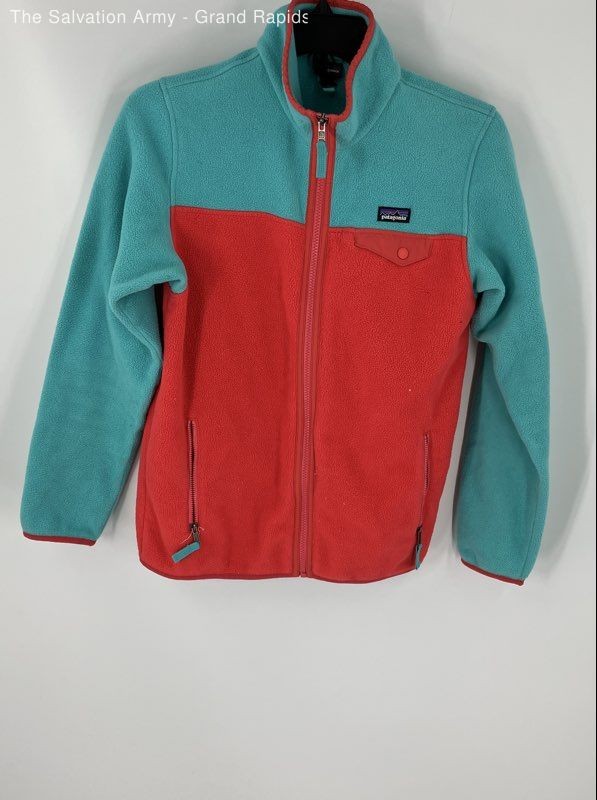 Patagonia Synchilla Girls Teal Coral Long Sleeve Full-Zip Jacket Size 2XL