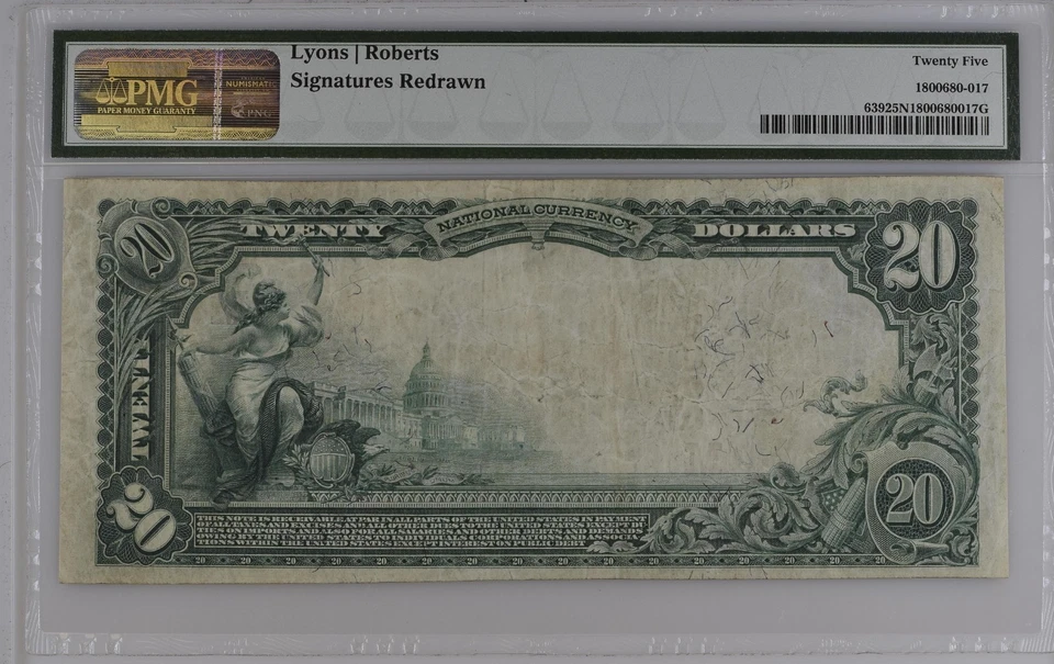 1902 $20 Dollar Red Seal National Bank of Ripley Ohio FR#639 CH#2837 PMG 25 NET - Image 2 of 4