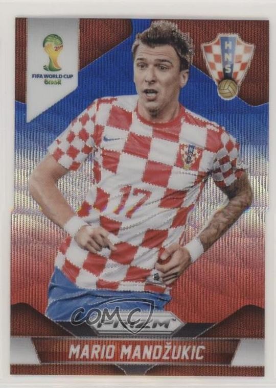 2014 Panini Prizm World Cup Blue & Red Wave Prizm Mario Mandzukic #120 0ny1