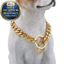 Chain Dog Collar 18K Gold Cuban Link Dog Chain Chain Collar Metal Stainless Stee
