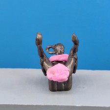 40mm Black Brass Sexy Yoga Spraddle Lying Girl Statue Beauty Model Ornament