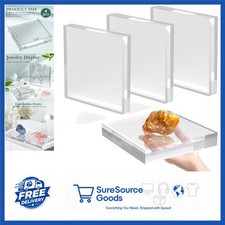 Clear Acrylic Base Blocks 4 Pcs 6 X 6 X 1 Inch for Laser Engraving and Display
