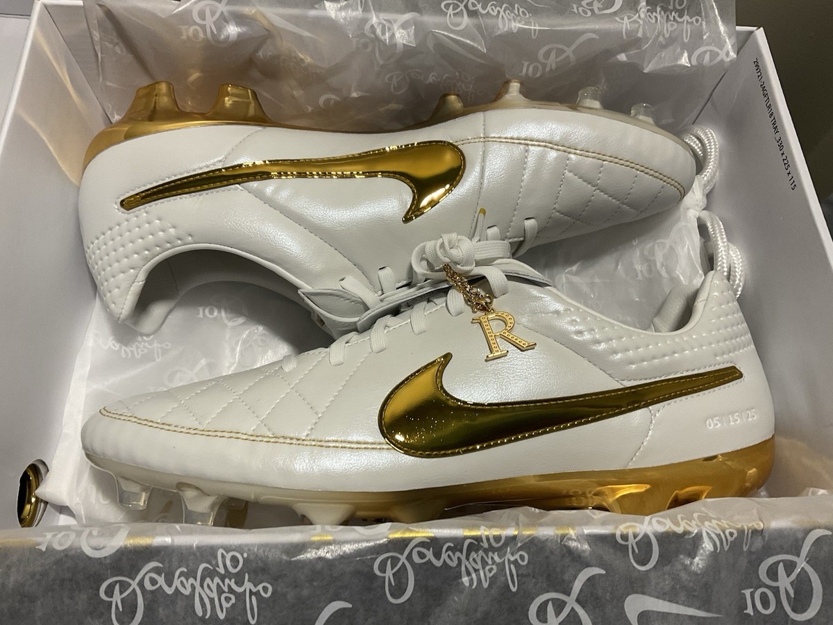 Nike Tiempo Legend RGN FG SE Ronaldinho Sz 11.5 White/Gold IF4388