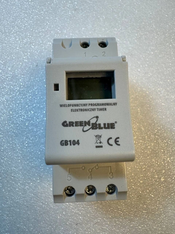GreenBlue GB104 Programmable Timer Switch Time Relay Digital LCD DIN 16A Rail 22 - Image 2 of 4