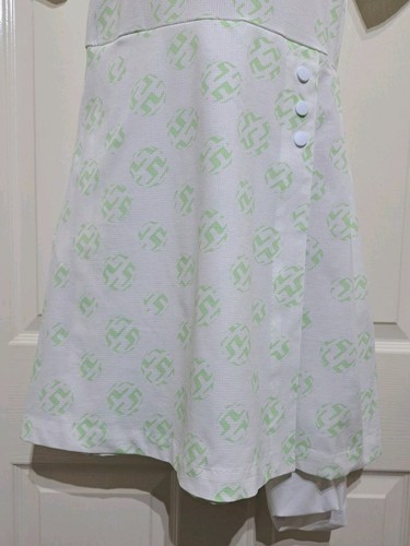 J.Lindeberg Katherine Golf Dress S White Green Logo Print Women's Polo Dress NWT - Picture 13 of 24