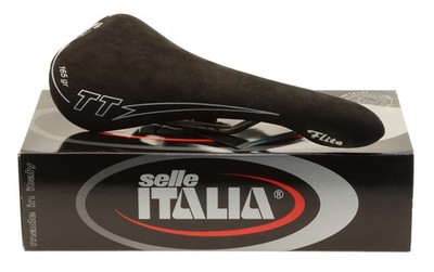 Selle Italia Flite TT Saddle Titanium Rails Suede Leather Black