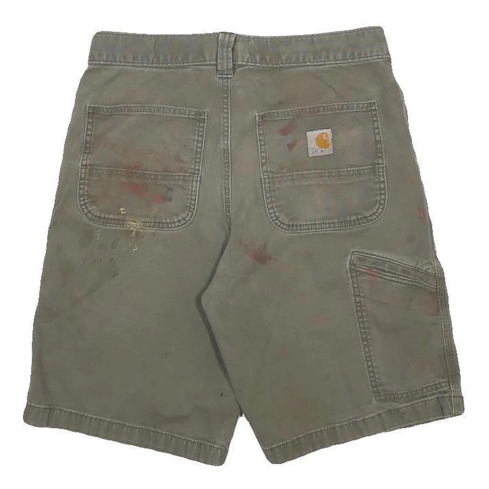 CARHARTT Bermuda Beige Décontracté Coton Mélangé Travail Extérieur M W30 - Photo 3/4